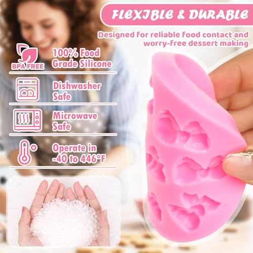 Mini Bow Silicone Molds for Candy Fondant Chocolate Clay Cake Sugar Cake Pop Decorating