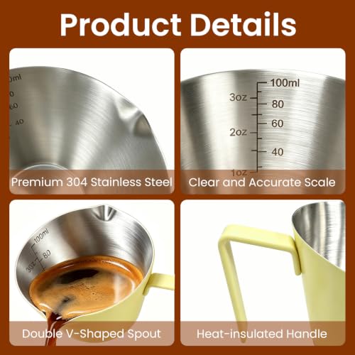 1 Pc Stainless Steel Espresso Shot Cup with Dual Scale