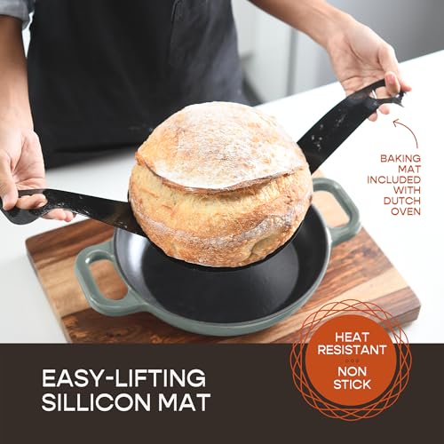 Enameled Cast Iron Dutch Oven for Sourdough Bread Baking