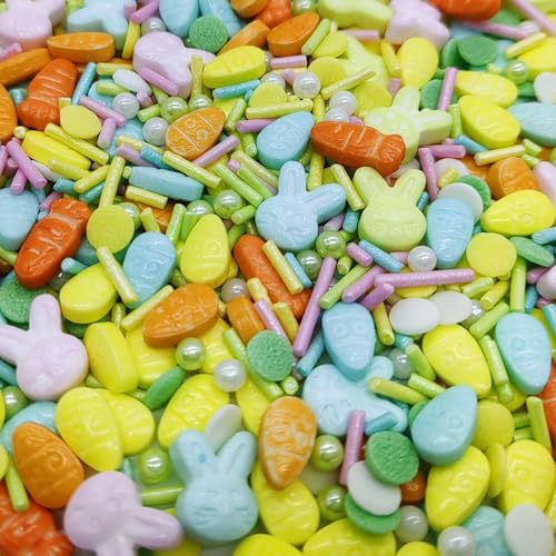 Easter Sprinkles Rabbit & Carrot & Eggs Cake Decorations Topper Edible Themed Sprinkles for Cake (4.58 Ounce)