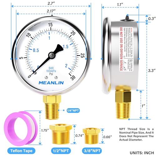 0~30Psi Stainless Steel 1