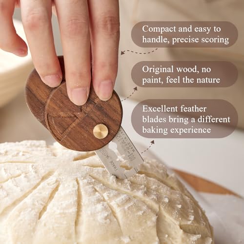Bread Lame Dough Scoring Tool with 5 Feather Blades