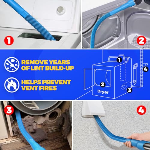 42FT Dryer Vent Cleaner Kit 50Pcs