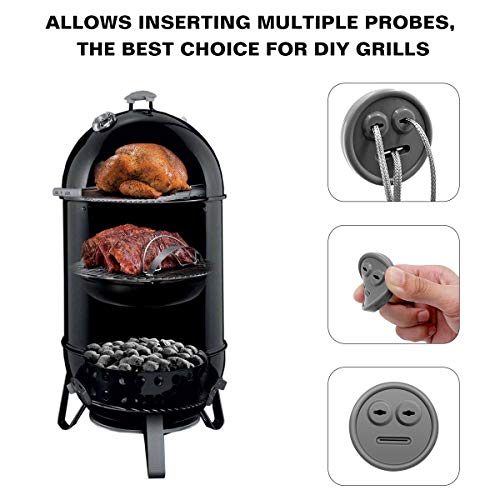 3 Pack Meat Probe Gray Grommets for Weber 85037 Smokey Mountain Cookers (3 Count)