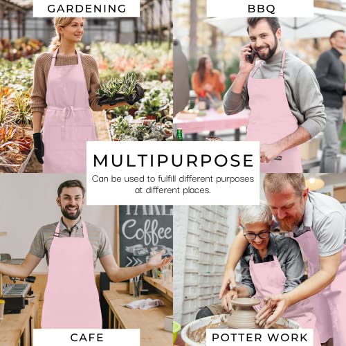 Pack of 2 Chef Apron for Men with pockets 35x27 Inches BBQ Matching Apron for Women