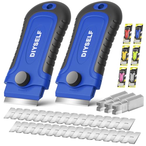 2 Pack Razor Blade Scraper Tools with 30 Blades (2 Count)