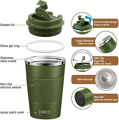 Travel Coffee Mug Spill Proof Leakproof 12 oz Insulated Coffee Mug with Screw Lid