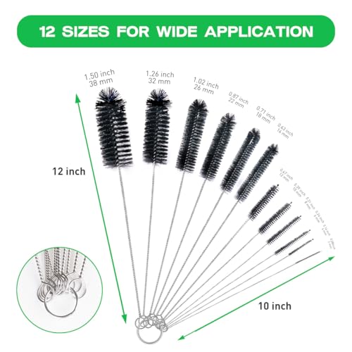 Straw Cleaner Brush Set 12 Pieces Extra Long (12 Count)