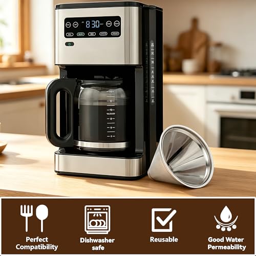 Permanent Stainless Coffee Filter for Braun PureFlavor Coffee Maker 14 Cup
