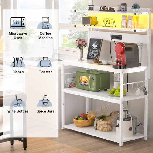 Bakers Rack with Power Outlet & RGB LED