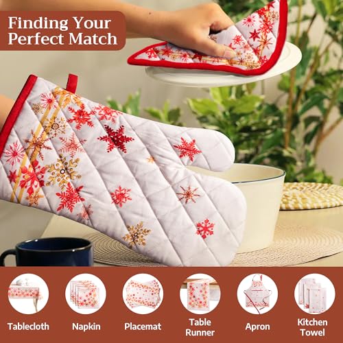 100% Cotton Oven Mitt & Pot Holder Set