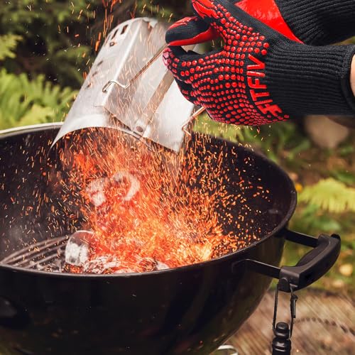 BBQ Gloves 1472°F Heat Resistant with Silicone Grip Oven Mitts (2 Count)