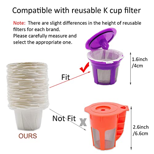 Disposable Coffee Filter Paper for Keurig Brewers Single Serve 1.0 and 2.0 (200 Count)