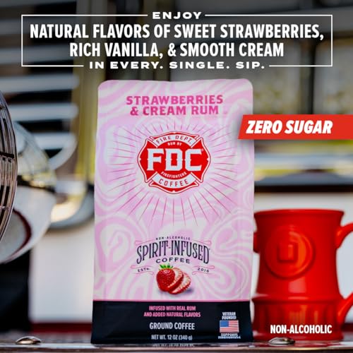 Strawberries & Cream Rum Whole Bean Coffee (12 Ounce)