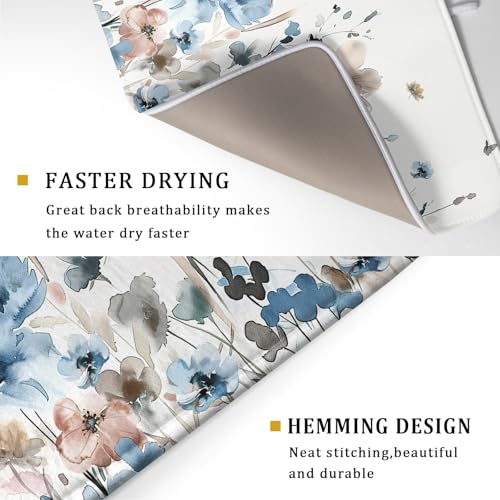 Watercolor Floral Dish Drying Mat