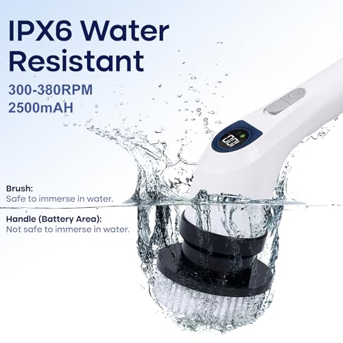 Electric Spin Scrubber for Cleaning with 7 Replaceable Heads