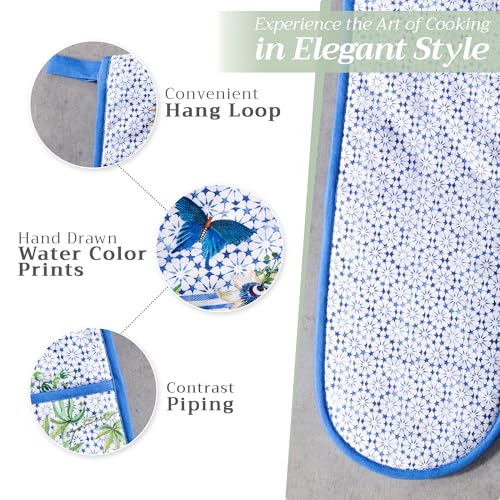 Double Oven Mitts 100% Cotton Double Oven Glove