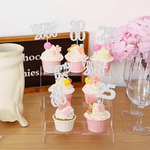 24Pcs 25th Birthday Cupcake Toppers Glitter Twenty (24 Count)