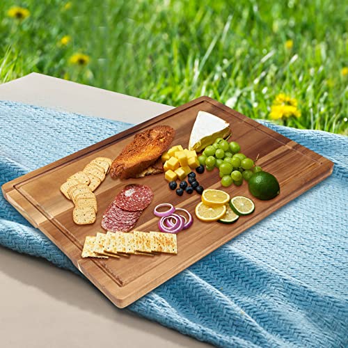 17" Acacia Wood Cutting Boards for Kitchen Meat Large Wooden Chopping Board