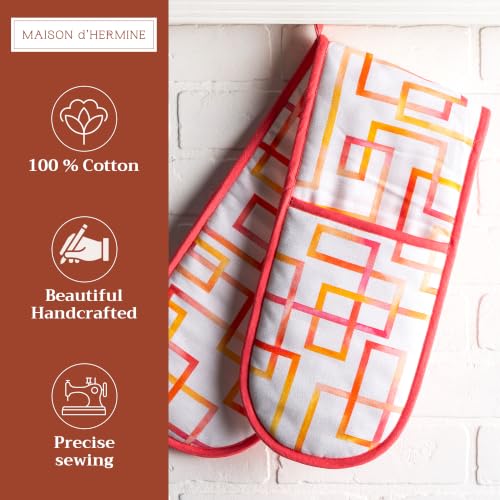 Double Oven Mitts 100% Cotton Double Oven Glove