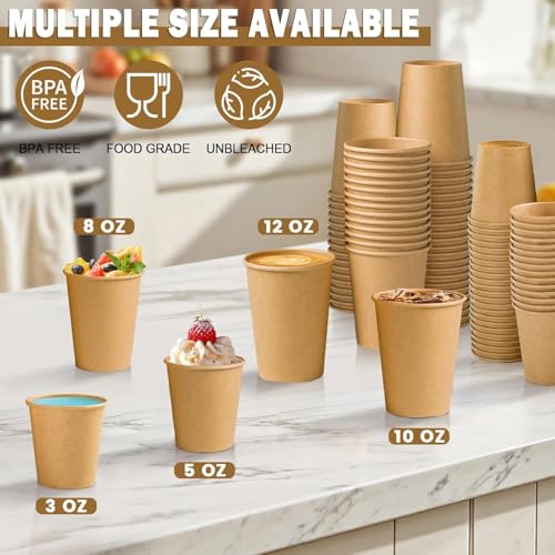 180 Count 16 oz Kraft Paper Cups