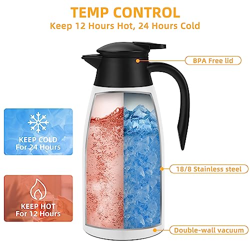 70oz Coffee Carafe Airpot Insulated Coffee Urn Stainless Steel Vacuum Thermal Pot Flask Dispenser for Coffee
