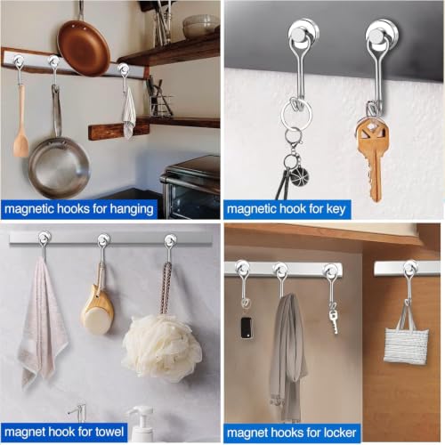Magnetic Hooks Magnet Hook for Cruise Cabins Fridge 30LBS 12Pack (12 Count)