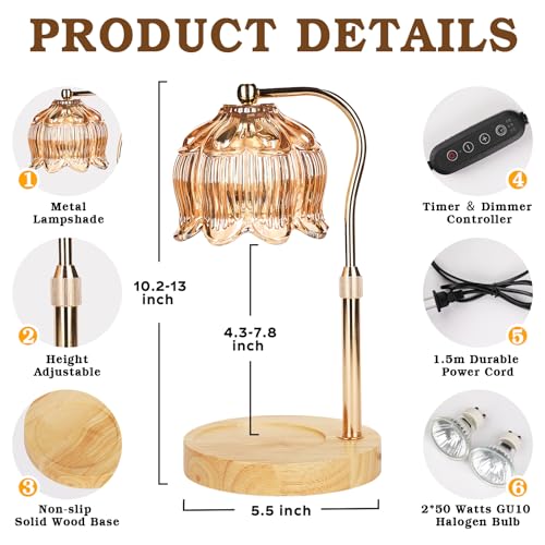 Flower Candle Warmer Lamp with Timer