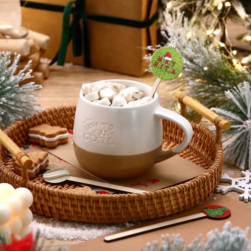 120 Pcs Christmas Coffee Stirrers Wooden Stir Sticks