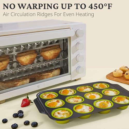 Silicone Muffin Pans for Baking with Metal Frame