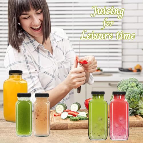 12 pack 12 oz Glass Juice Bottles with Lids