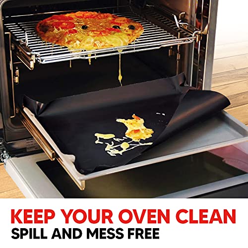 Oven Liners for Bottom of Oven Bundled with Range Rack Shield