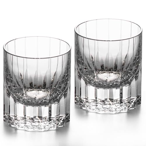 Crystal Whiskey Glasses Set of 2 Hand Blown Old Fashioned Glasses (2 Count)