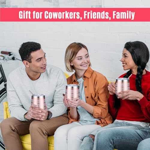8 Pcs 12 oz Funny Message Coffee Mug Birthday White Elephant Gifts Stainless Steel Insulated Tumblers Wine Cup Gag Gift for for Employee Appreciation Coworkers Friends Father (8 Count)