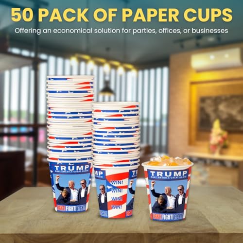 Trump Design Disposable Paper Coffee Cups (50 Count)