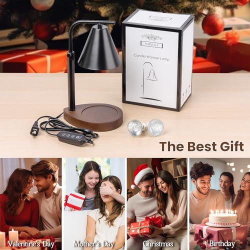 Black Candle Warmer Lamp with Timer
