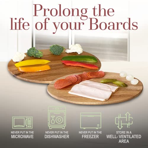 Woodard & Charles Acacia Wood 6 Serving Boards with Stand