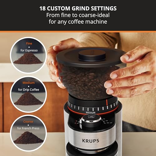 Flat Burr Coffee Grinder 18 Settings 2
