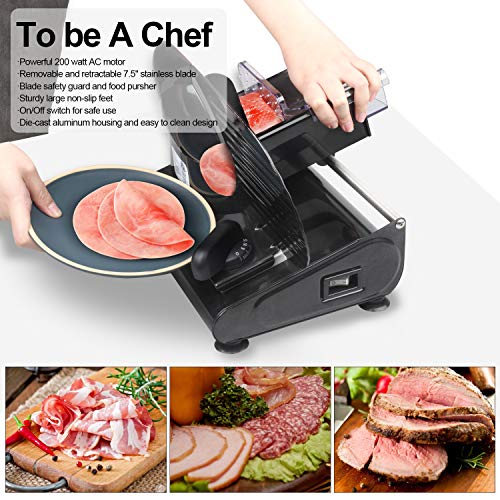 Meat Slicer CUSIMAX Electric Deli Meat Slicer for Home