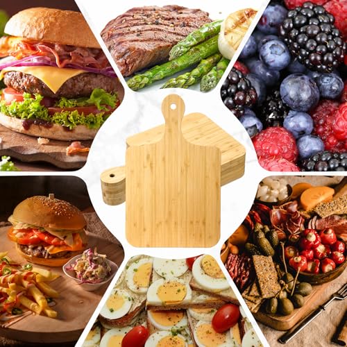 6 Pcs Thicken Cutting Board Bulk Wood Board for Chopping Serving Charcuterie Material for Laser Engraving Mother' Day Wedding Housewarming Gift (6 Count)