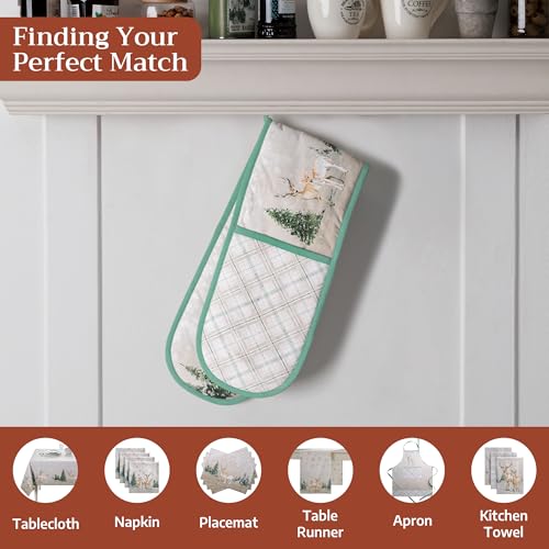 Double Oven Mitts 100% Cotton Double Oven Glove