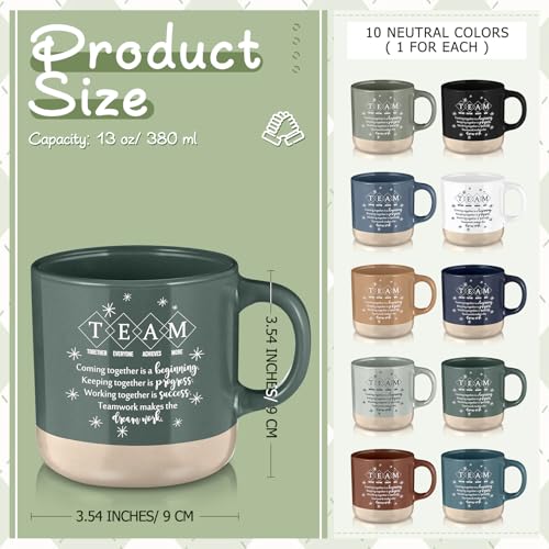 10 Pcs Team Gift for Employee Bulk 13 oz Thank You Mugs (10 Count)