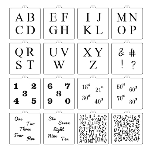 16 Pcs 5.5x5.5in Baking Stencils for Royal Icing (16 Count)