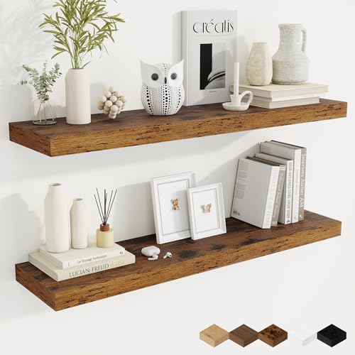 40 Inch Brown Floating Shelves (2 Count)