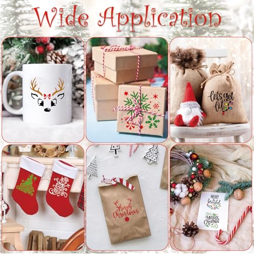 36 Pcs Small Christmas Stencils for Painting on Wood 3 Inch Reusable Christmas Ornament Stencil for Crafts Wood Card Paper Fabric (36 Count)