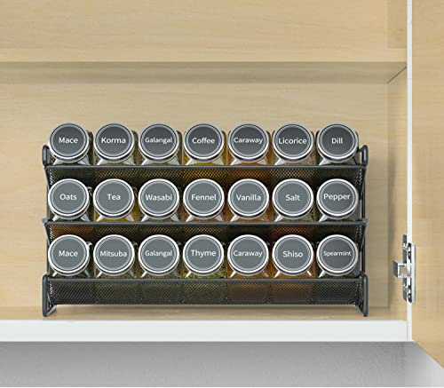 Spice Rack Organizer with 21 Spice Jars