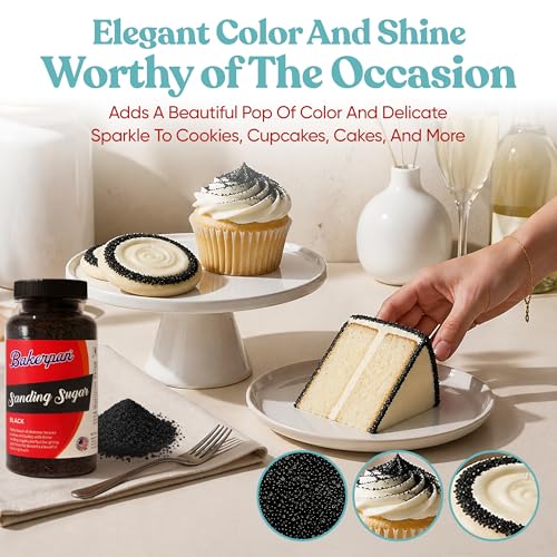 Black Sanding Sugar for Baking & Cookie Decorating (5 Ounce)