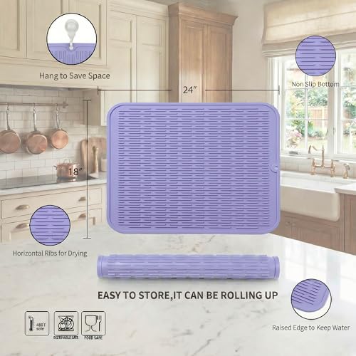 Silicone Dish Drying Mat for Multiple Usage