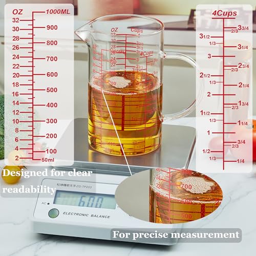 Ackers Mirror Graduated Glass Measuring Cup