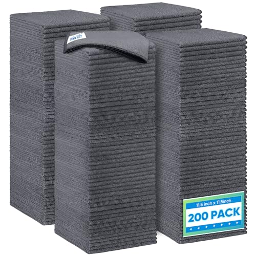 Grey Microfiber Cleaning Cloth 200 Pack (200 Count)